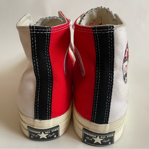 Converse Chuck 70 hi split logo play red white high top sneakers M 9.5 / W 11.5 - Picture 10 of 13
